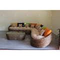 Уникальная Конструкция водяной гиацинт диван для помещений плетеная мебель